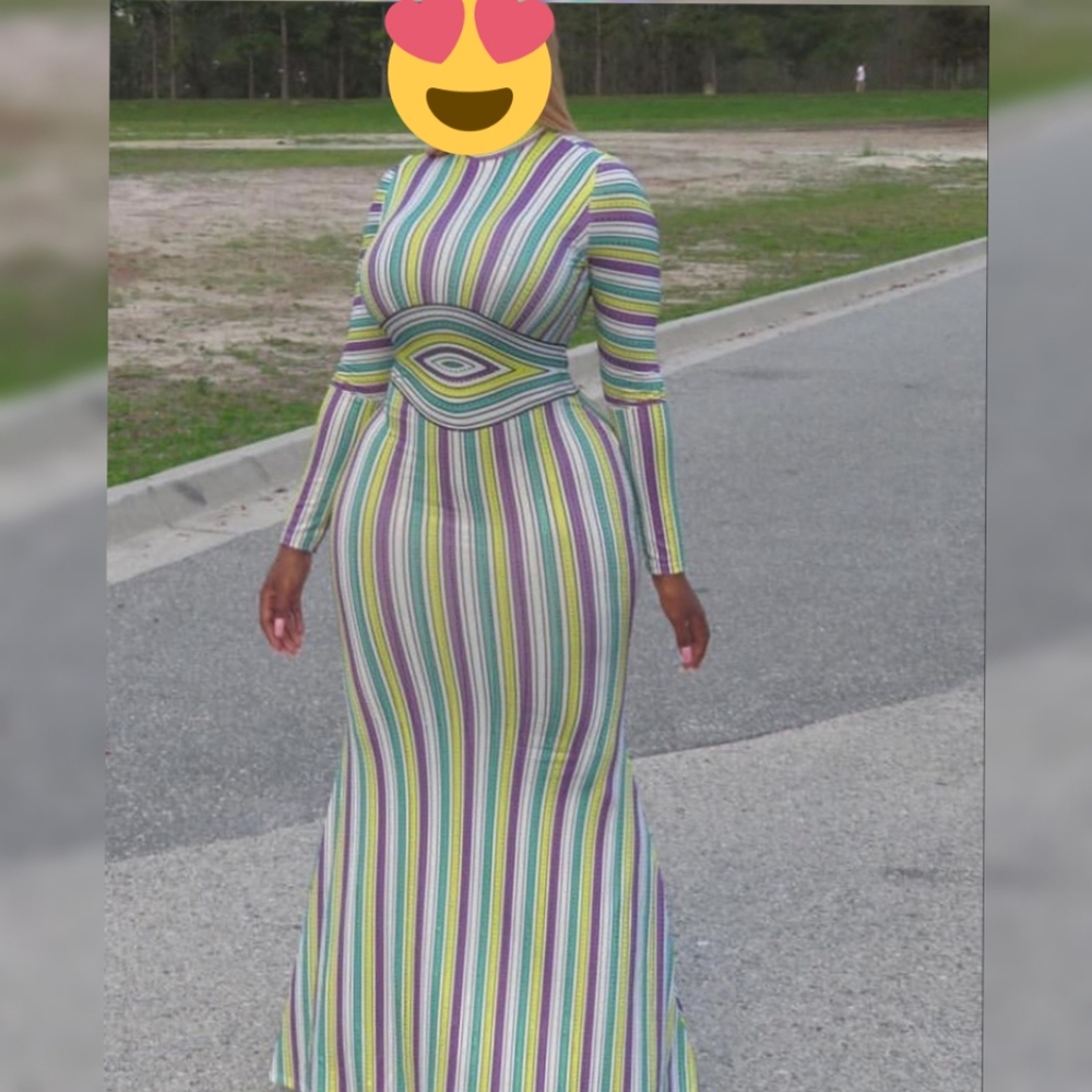 Bedazzled Fitted Maxi Mermaid Dress